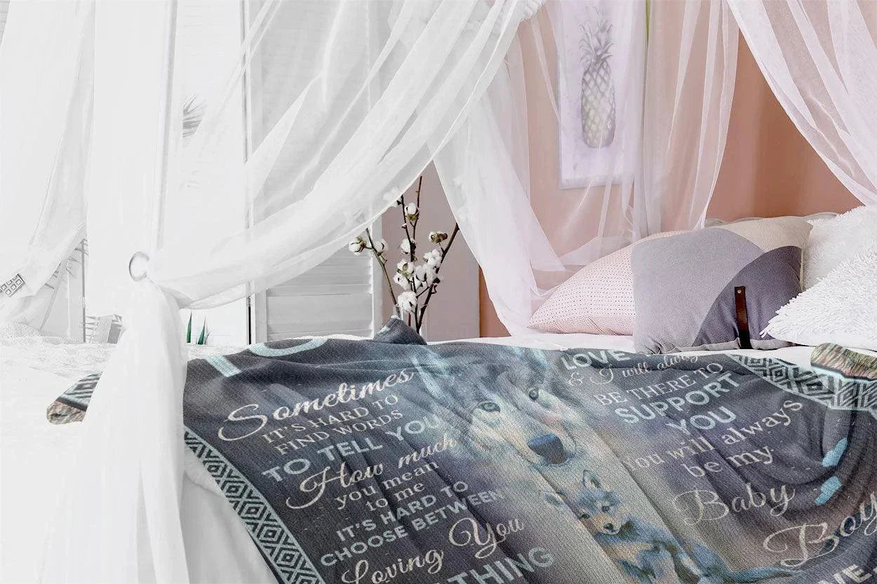To My Son - You Will Always Be My Baby Boy Wolf and Cub Heirloom Woven Blanket