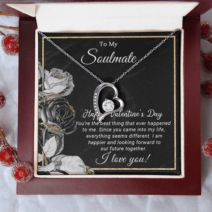 To My Soulmate Happy Valentine's Day Forever Love Pendant Necklace - Mallard Moon Gift Shop