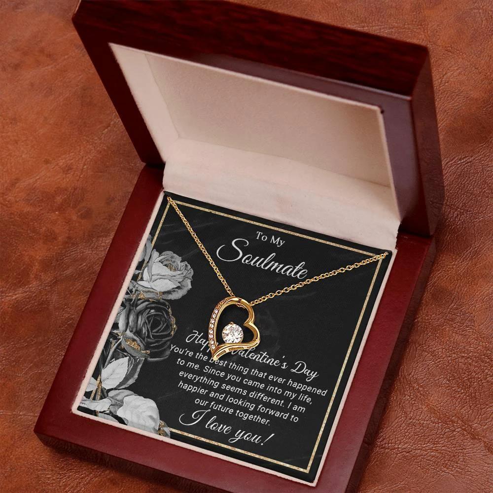 To My Soulmate Happy Valentine's Day Forever Love Pendant Necklace