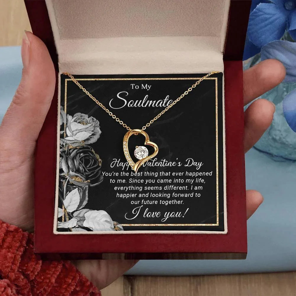 To My Soulmate Happy Valentine's Day Forever Love Pendant Necklace