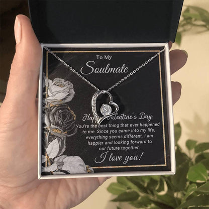 To My Soulmate Happy Valentine's Day Forever Love Pendant Necklace - Mallard Moon Gift Shop