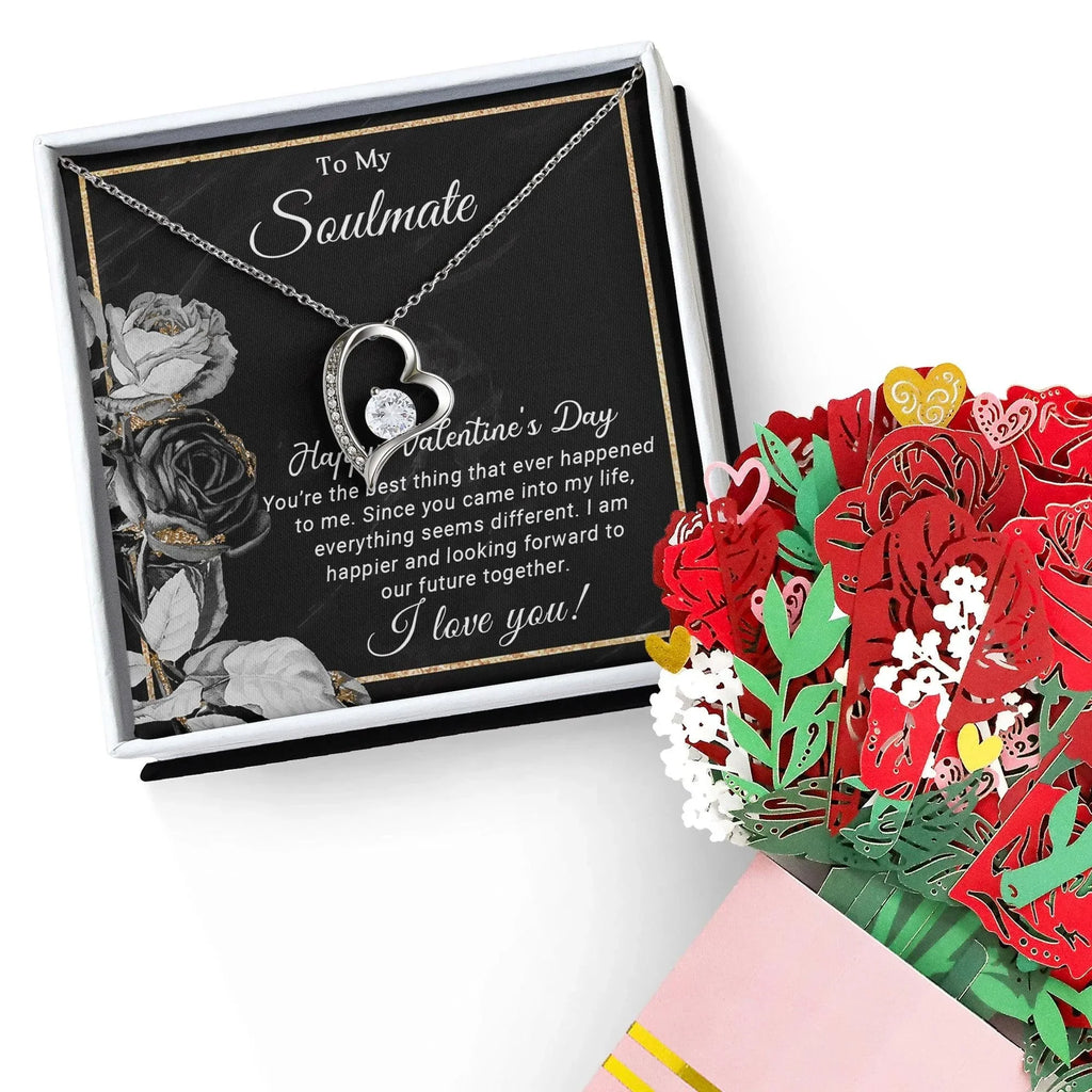 To My Soulmate Happy Valentine's Day Forever Love Pendant Necklace