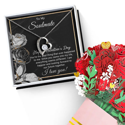 To My Soulmate Happy Valentine's Day Forever Love Pendant Necklace - Mallard Moon Gift Shop