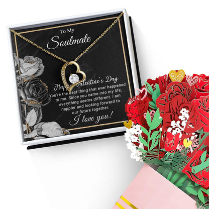 To My Soulmate Happy Valentine's Day Forever Love Pendant Necklace - Mallard Moon Gift Shop