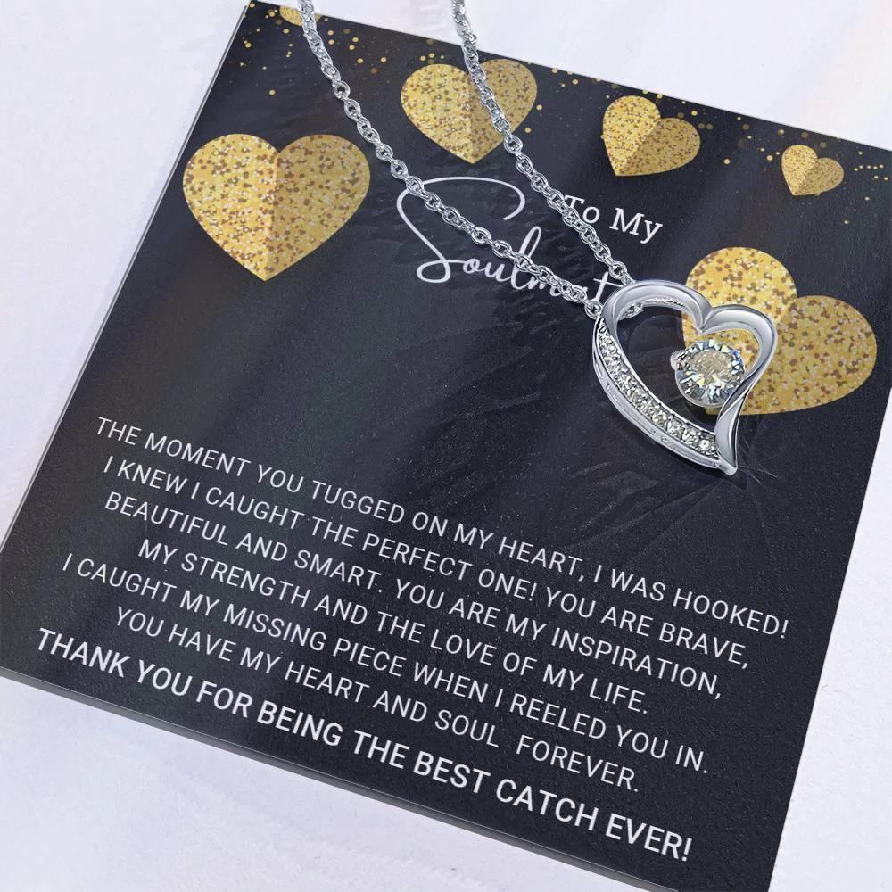 To My Soulmate I Caught My Missing Piece Forever Love Pendant Necklace