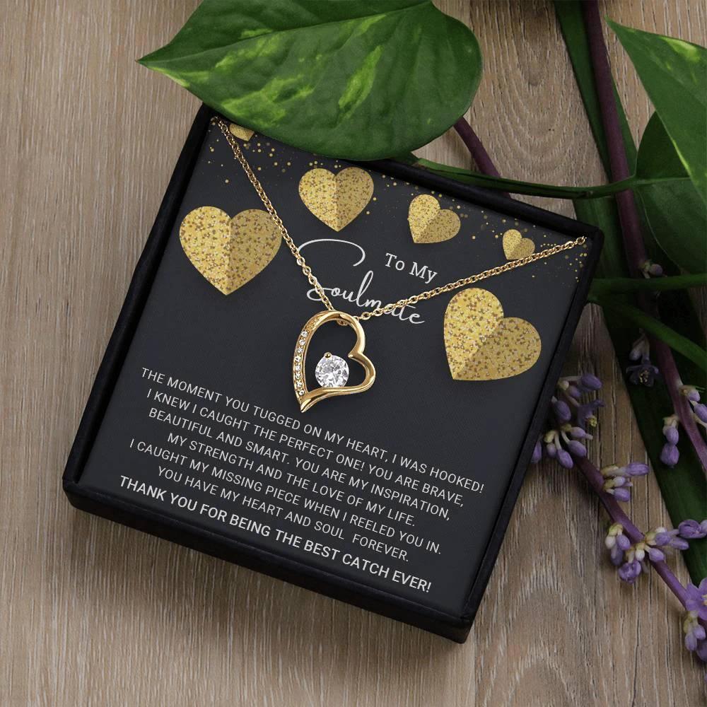 To My Soulmate I Caught My Missing Piece Forever Love Pendant Necklace