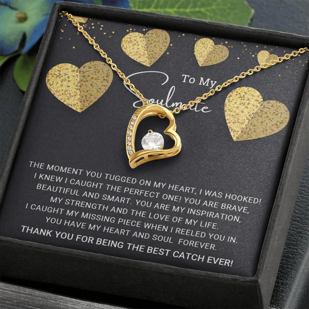 To My Soulmate I Caught My Missing Piece Forever Love Pendant Necklace