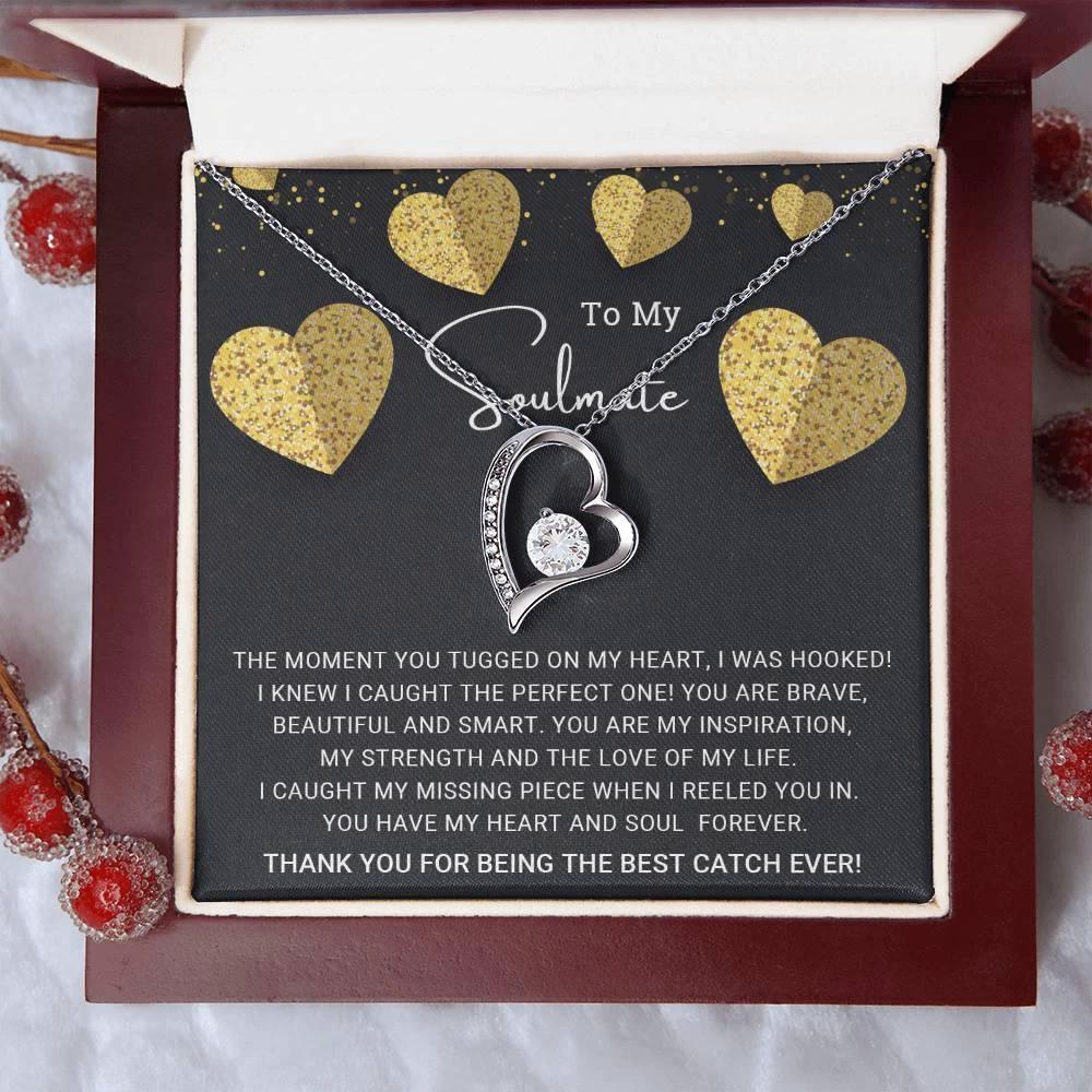 To My Soulmate I Caught My Missing Piece Forever Love Pendant Necklace