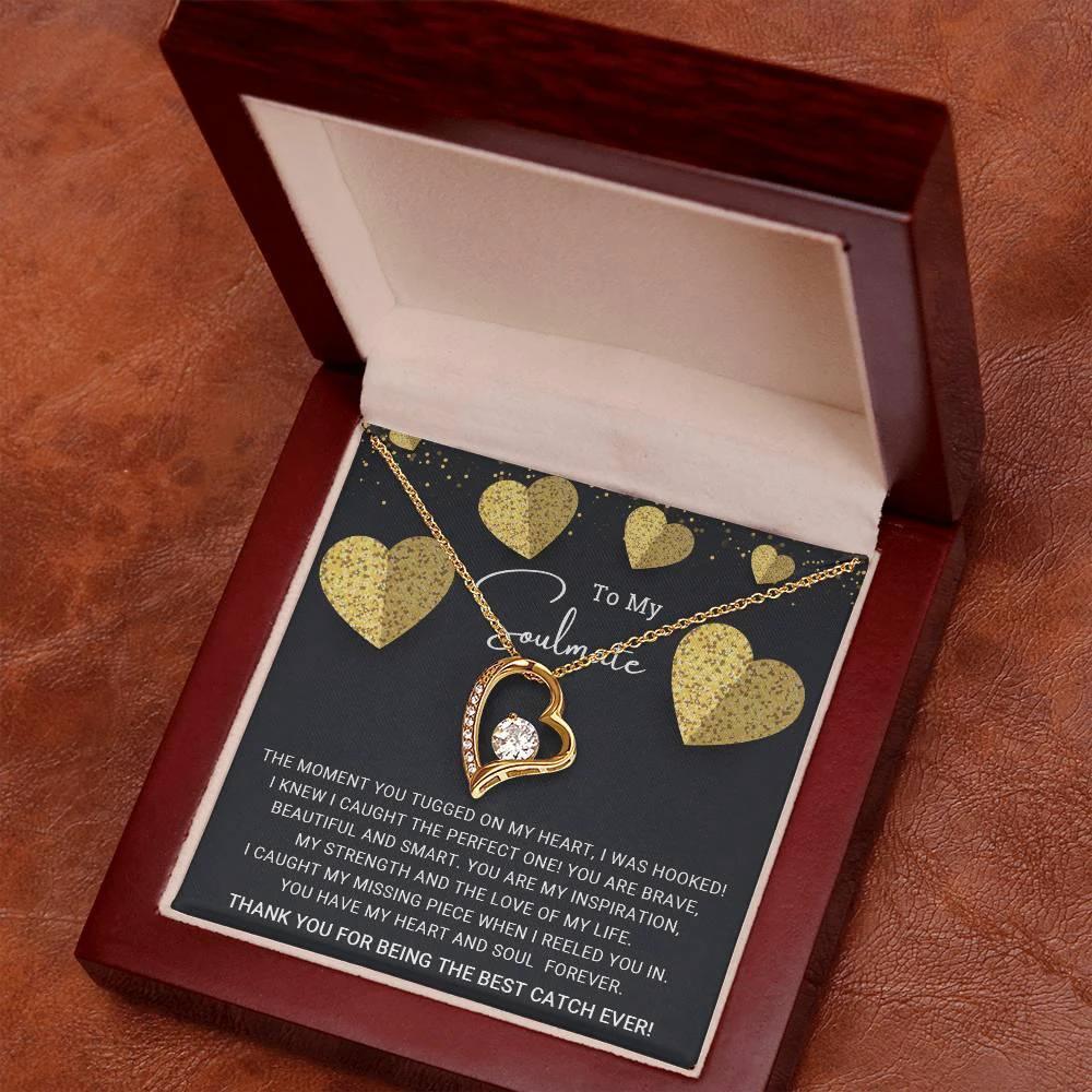 To My Soulmate I Caught My Missing Piece Forever Love Pendant Necklace