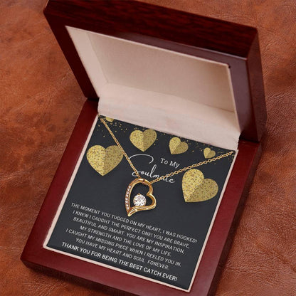 To My Soulmate I Caught My Missing Piece Forever Love Pendant Necklace - Mallard Moon Gift Shop