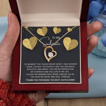 To My Soulmate I Caught My Missing Piece Forever Love Pendant Necklace - Mallard Moon Gift Shop