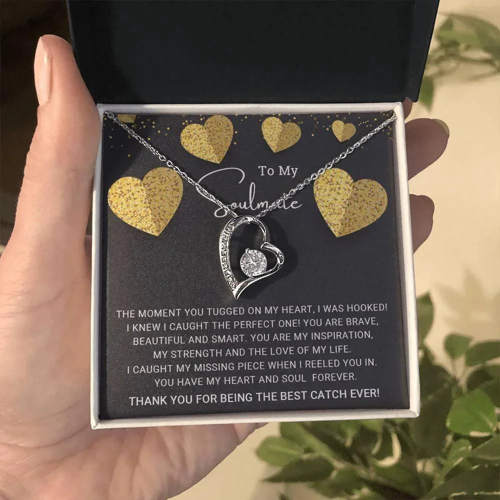 To My Soulmate I Caught My Missing Piece Forever Love Pendant Necklace
