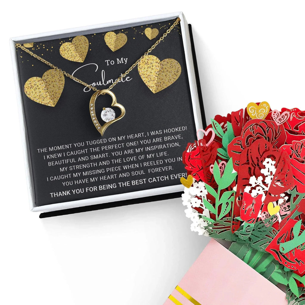 To My Soulmate I Caught My Missing Piece Forever Love Pendant Necklace