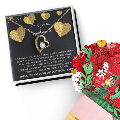 To My Soulmate I Caught My Missing Piece Forever Love Pendant Necklace - Mallard Moon Gift Shop