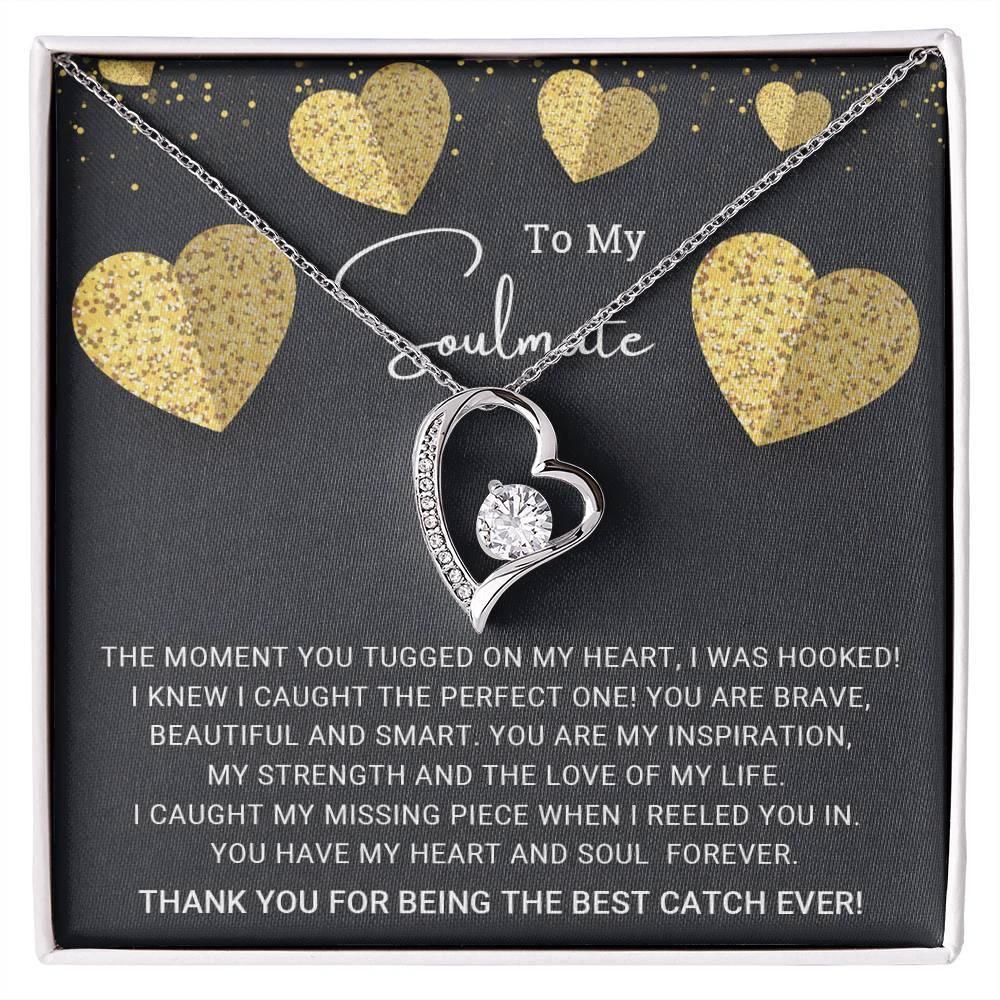 To My Soulmate I Caught My Missing Piece Forever Love Pendant Necklace