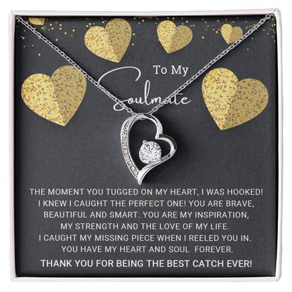 To My Soulmate I Caught My Missing Piece Forever Love Pendant Necklace - Mallard Moon Gift Shop