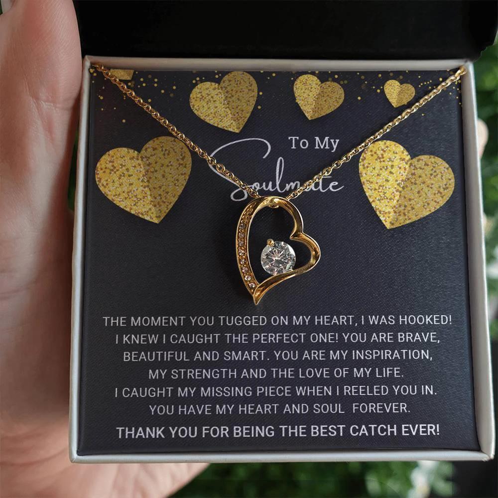 To My Soulmate I Caught My Missing Piece Forever Love Pendant Necklace