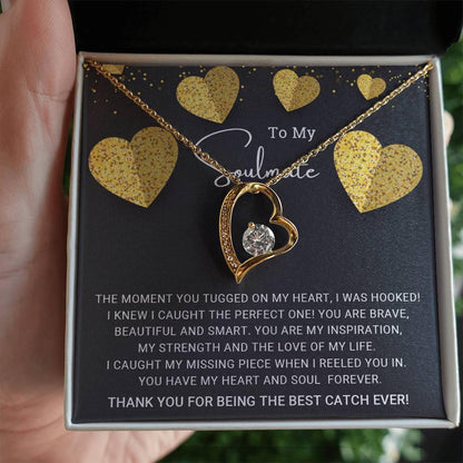 To My Soulmate I Caught My Missing Piece Forever Love Pendant Necklace - Mallard Moon Gift Shop