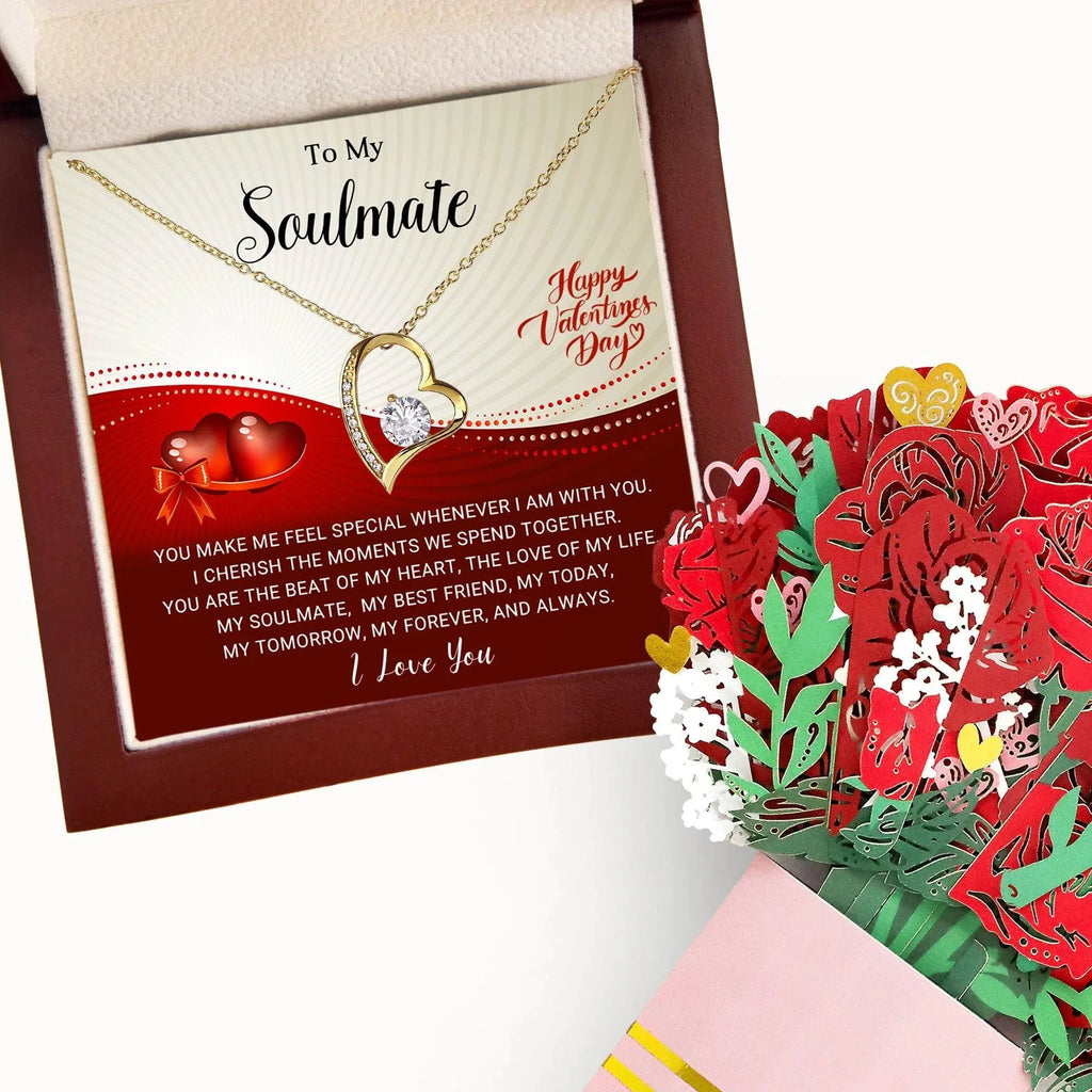 To My Soulmate - I Cherish the Moments We Spend Together Forever Love Pendant Necklace