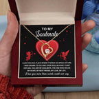 To My Soulmate - I Love You More - Forever Love Heart Pendant with Message Card