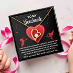 To My Soulmate - I Love You More - Forever Love Heart Pendant with Message Card