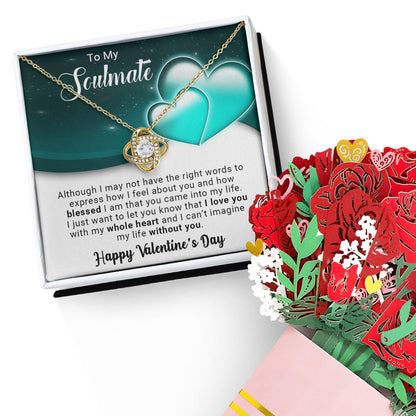 To My Soulmate I Love You With My Whole Heart Valentine Love Knot Necklace - Mallard Moon Gift Shop