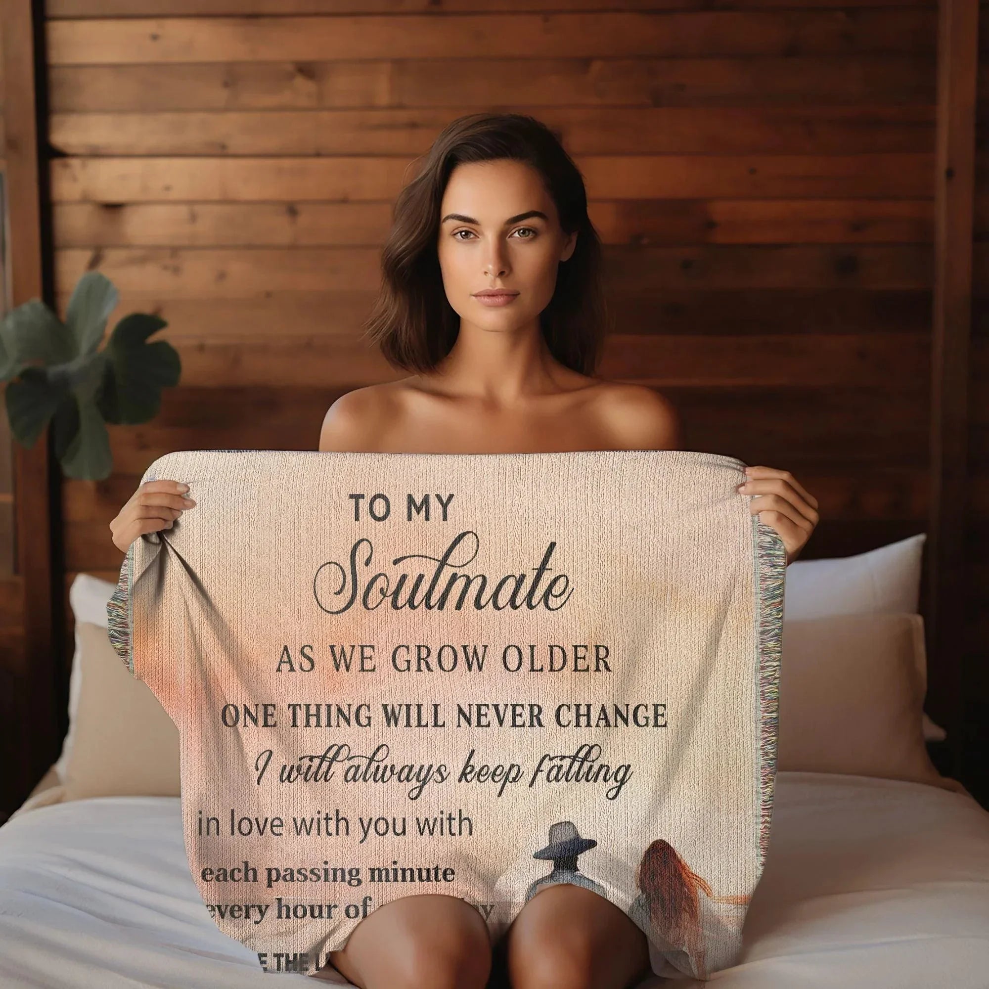 To My Soulmate I Will Always Keep Falling In Love With You Personalized Heirloom Woven Blanket