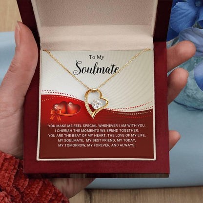 To My Soulmate I Will Cherish You Forever Love Pendant Necklace - Mallard Moon Gift Shop