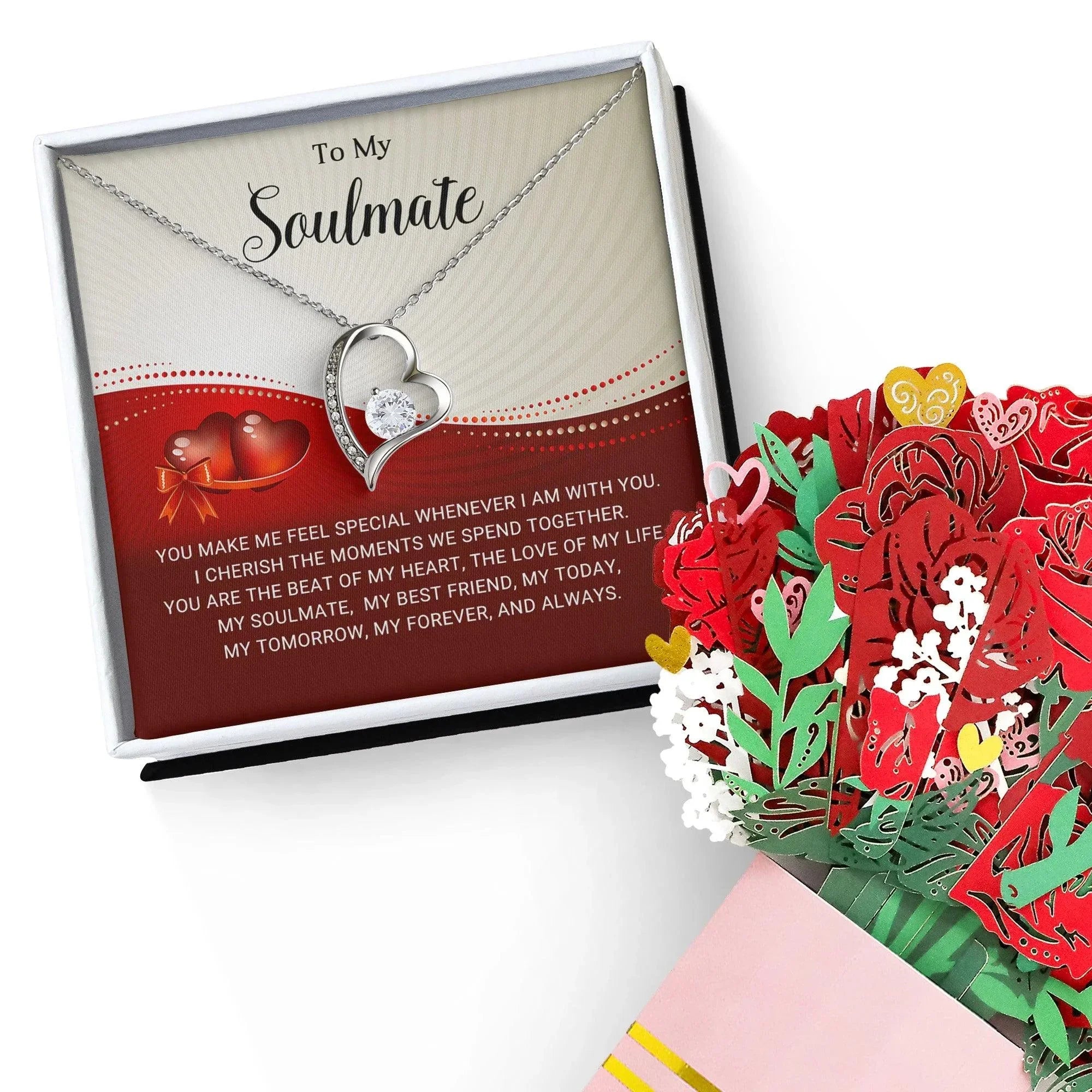 To My Soulmate I Will Cherish You Forever Love Pendant Necklace
