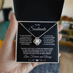 To My Soulmate I Wish I Could Turn Back Time and Love You Longer Love Knot Pendant Necklace