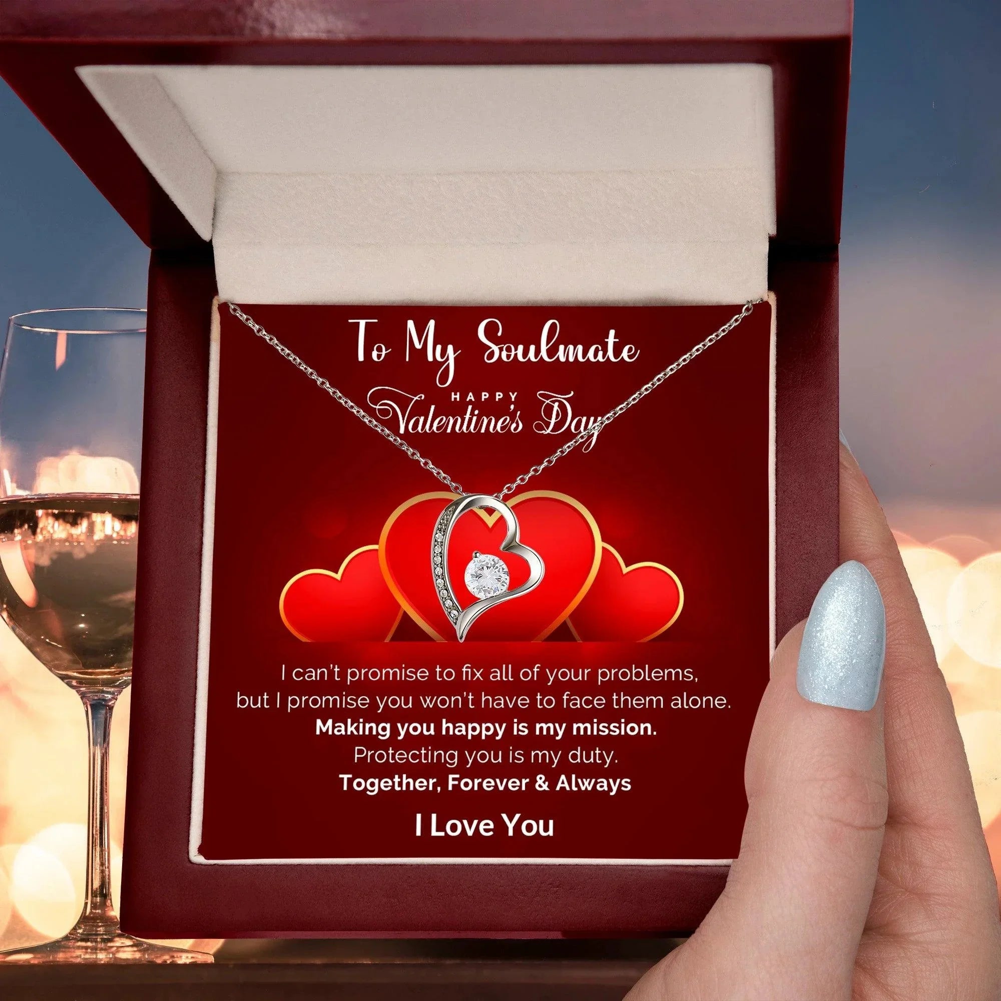 To My Soulmate Making You Happy is my Mission Forever Love Pendant Necklace