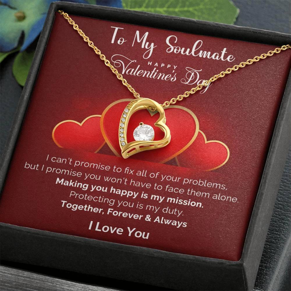To My Soulmate Making You Happy is my Mission Forever Love Pendant Necklace