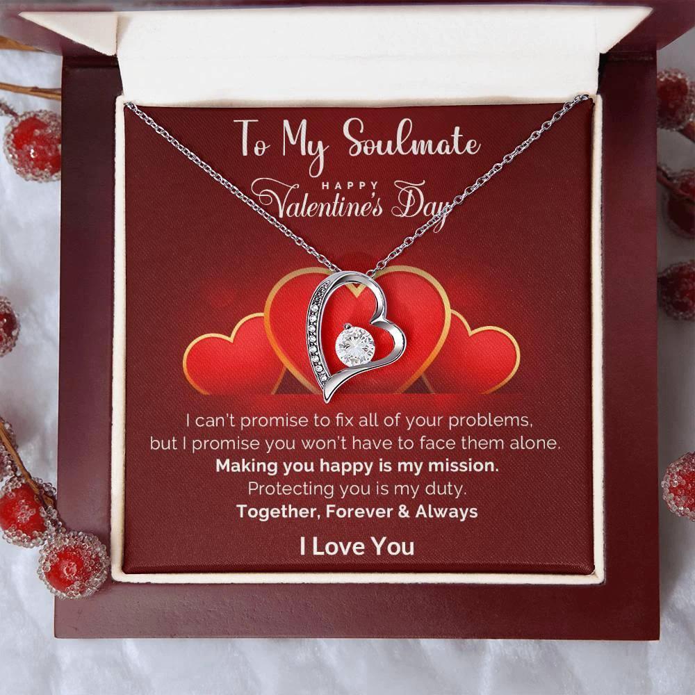 To My Soulmate Making You Happy is my Mission Forever Love Pendant Necklace