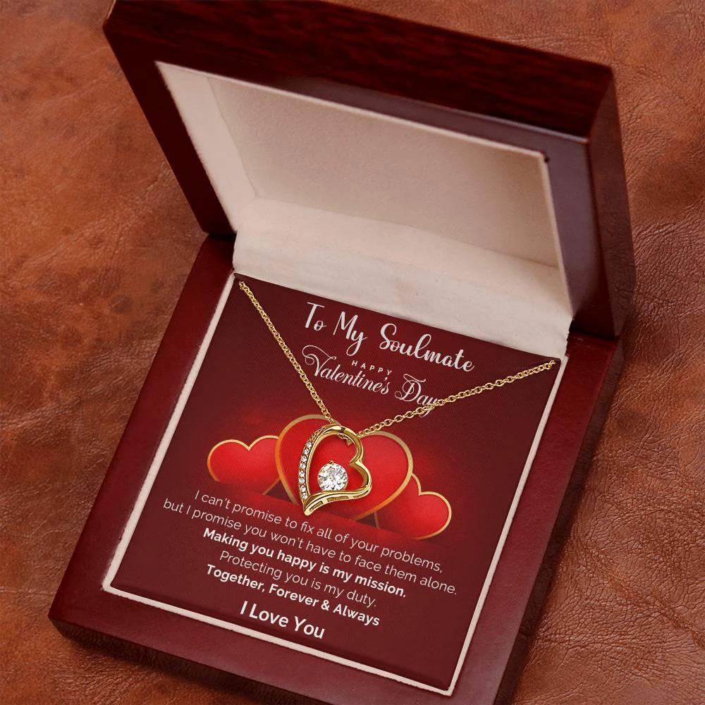 To My Soulmate Making You Happy is my Mission Forever Love Pendant Necklace