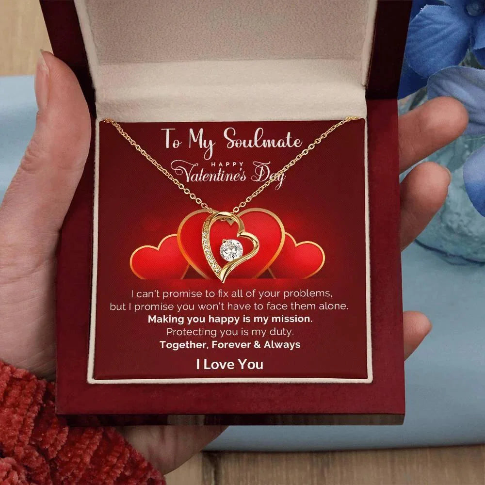 To My Soulmate Making You Happy is my Mission Forever Love Pendant Necklace