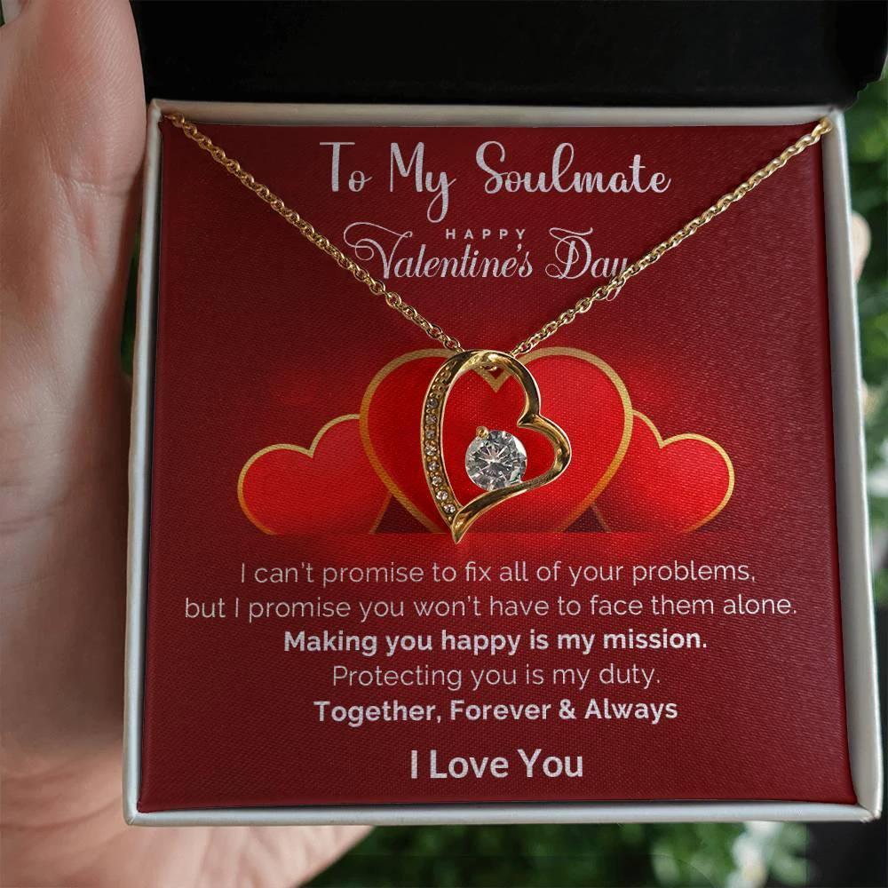 To My Soulmate Making You Happy is my Mission Forever Love Pendant Necklace