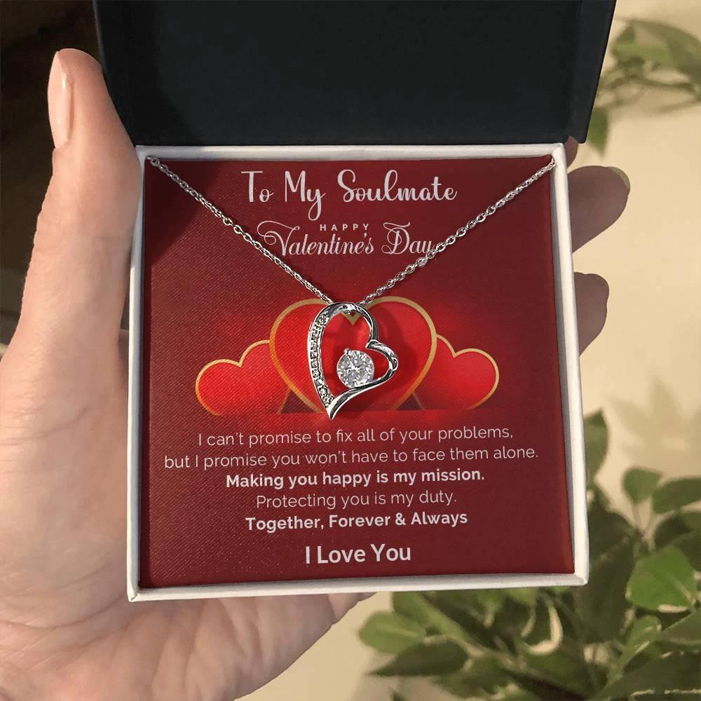 To My Soulmate Making You Happy is my Mission Forever Love Pendant Necklace