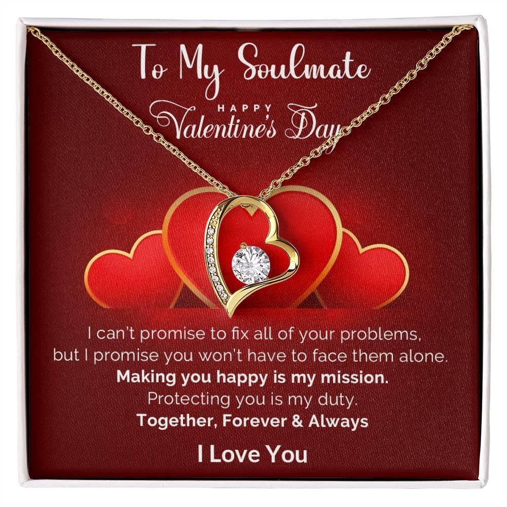To My Soulmate Making You Happy is my Mission Forever Love Pendant Necklace