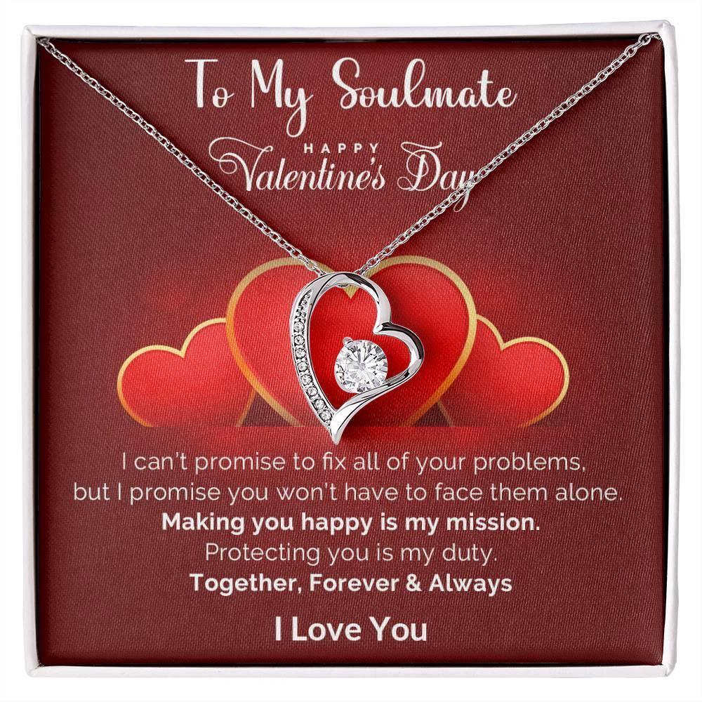 To My Soulmate Making You Happy is my Mission Forever Love Pendant Necklace