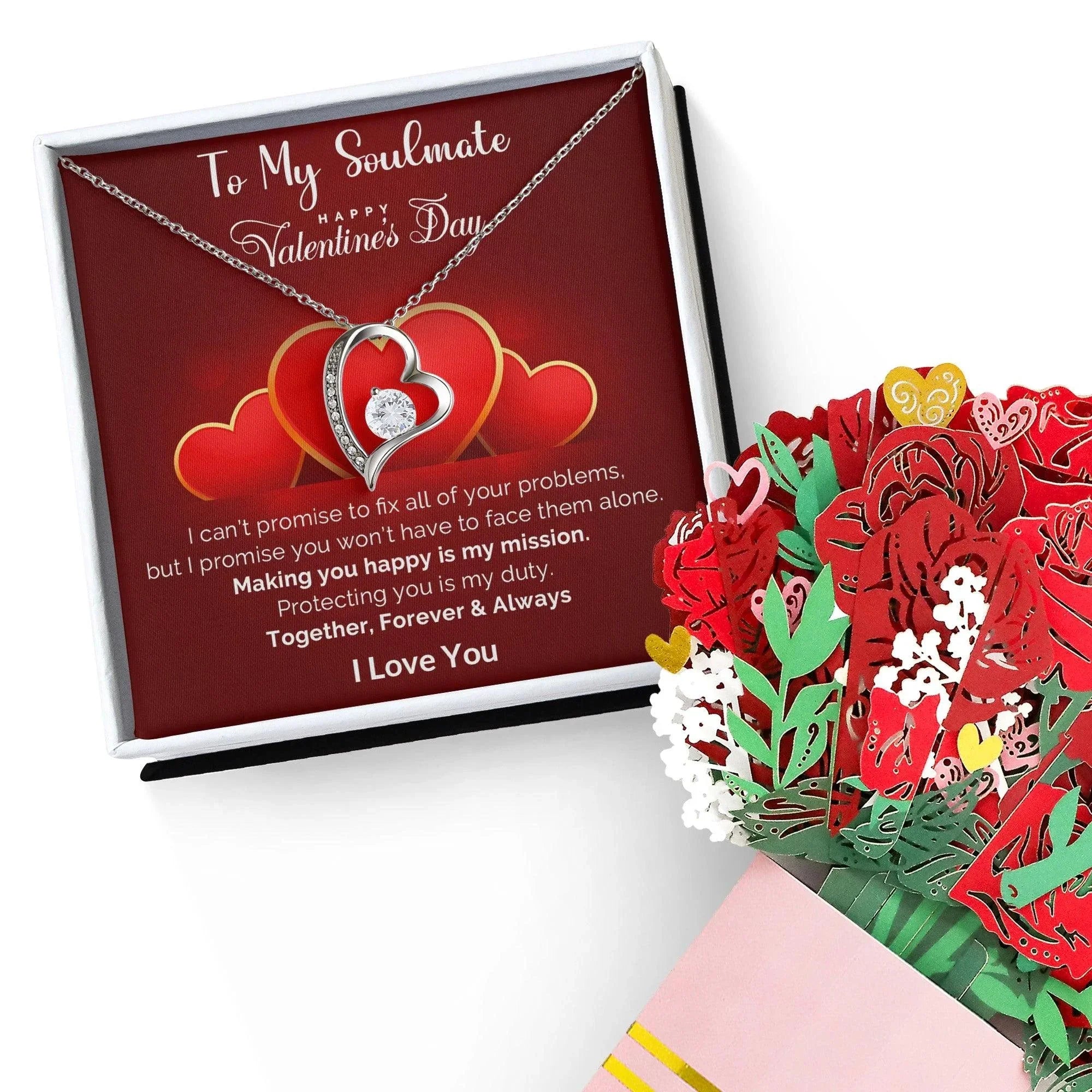 To My Soulmate Making You Happy is my Mission Forever Love Pendant Necklace
