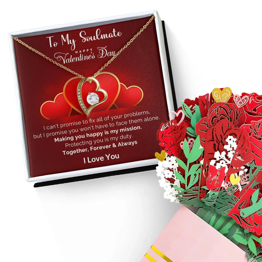 To My Soulmate Making You Happy is my Mission Forever Love Pendant Necklace