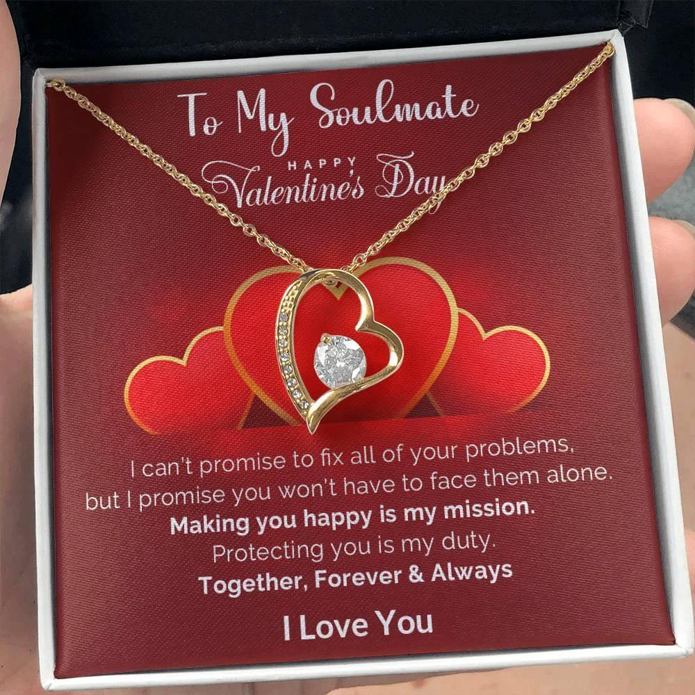 To My Soulmate Making You Happy is my Mission Forever Love Pendant Necklace
