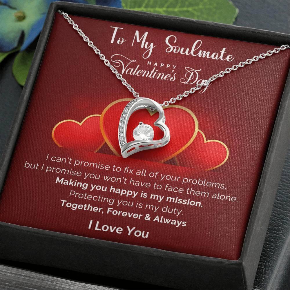 To My Soulmate Making You Happy is my Mission Forever Love Pendant Necklace