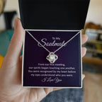 To My Soulmate Our Spirits Touched Love Knot Necklace