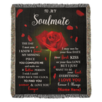 To My Soulmate - The Day I Met You I Found My Missing Piece Heirloom Woven Blanket