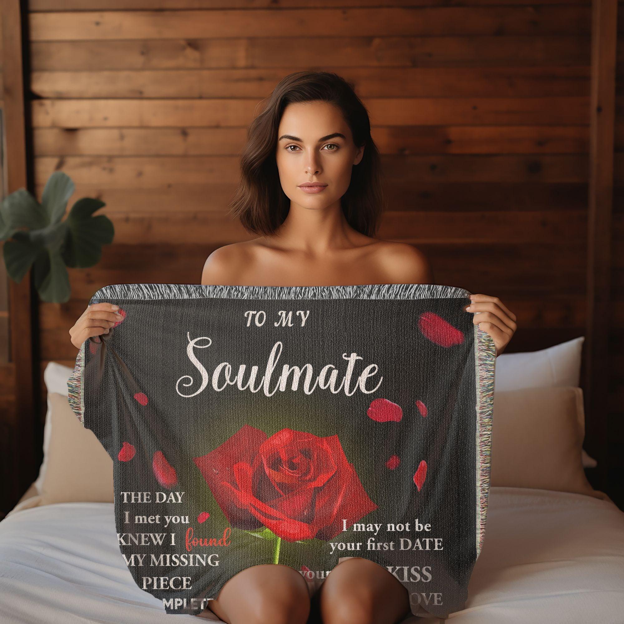 To My Soulmate - The Day I Met You I Found My Missing Piece Heirloom Woven Blanket - Mallard Moon Gift Shop