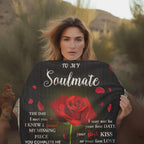 To My Soulmate - The Day I Met You I Found My Missing Piece Heirloom Woven Blanket