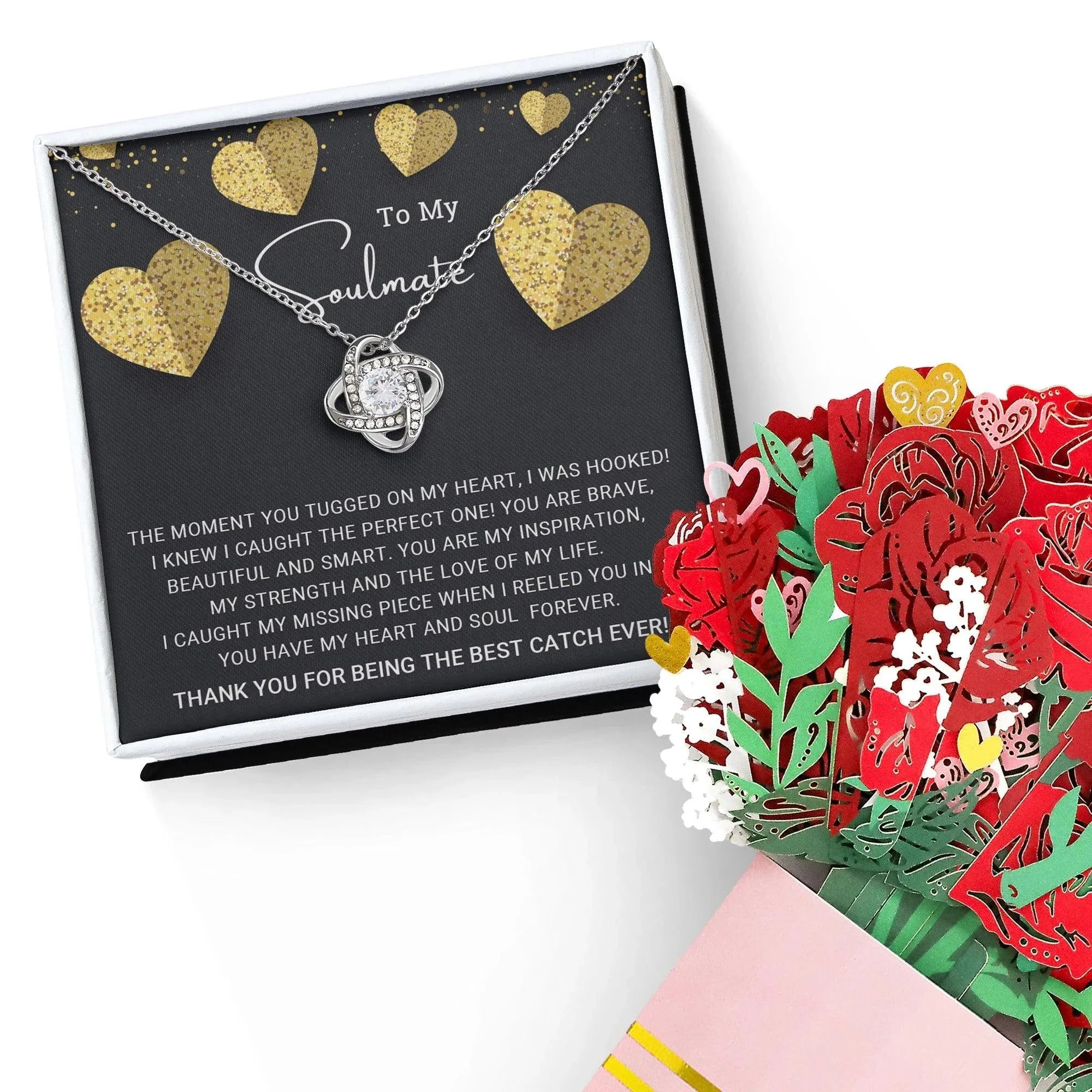 To My Soulmate You are the Best Catch Ever Love Knot Necklace