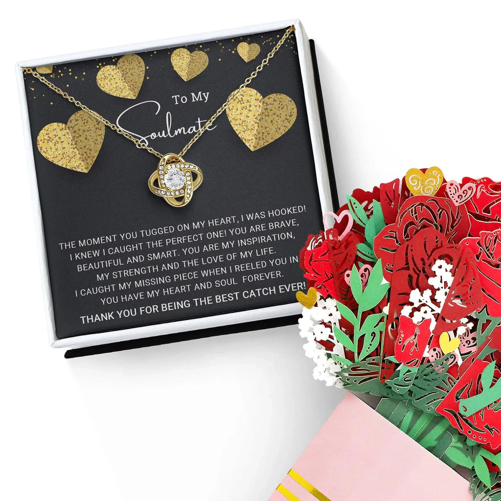 To My Soulmate You are the Best Catch Ever Love Knot Necklace