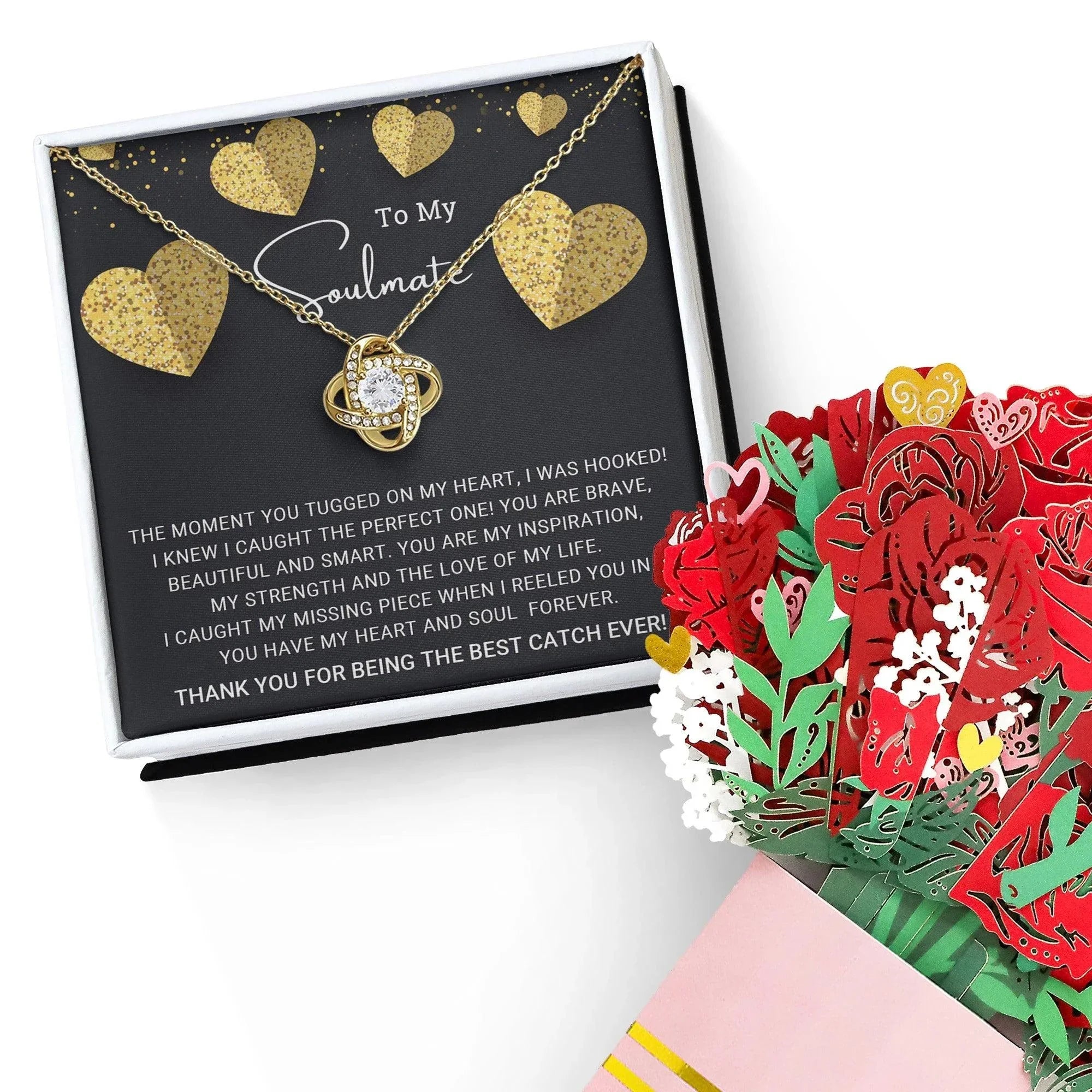 To My Soulmate You are the Best Catch Ever Love Knot Necklace